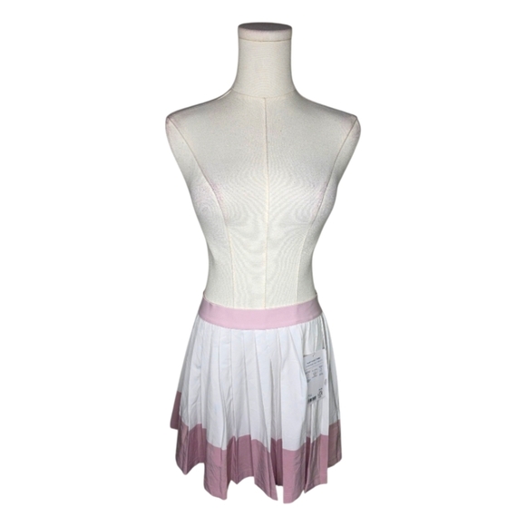 Athleta Girl Pleat Perfect Skort XXL/16 White Pink Stripe Tennis Golf NWT - Picture 2 of 10